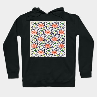 rose main color printed images that are based on vintage floral and geometric motifs, can be used in decorating fabrics and coverings in fashion Hoodie